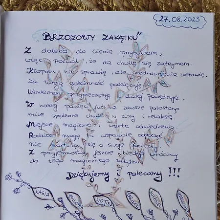 Hébergement de vacances Brzozowy Zakatek